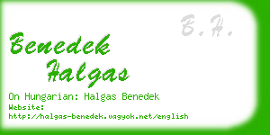 benedek halgas business card